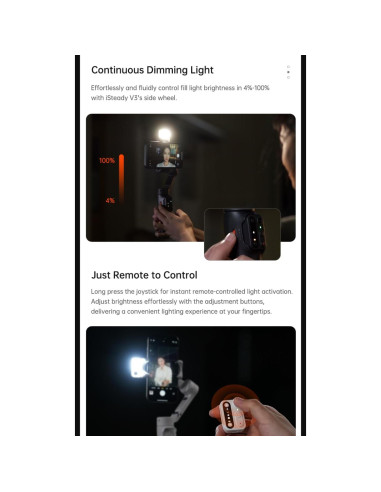 Gimbal Estabilizador para Smartphone hohem iSteady V3 con Luz