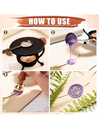 Kit de Sello de Cera Draupnir 21 Piezas Vintage con Mango de Madera