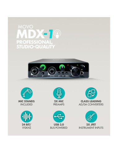 Kit de Podcast Movo con 2 Micrófonos Dinámicos y USB