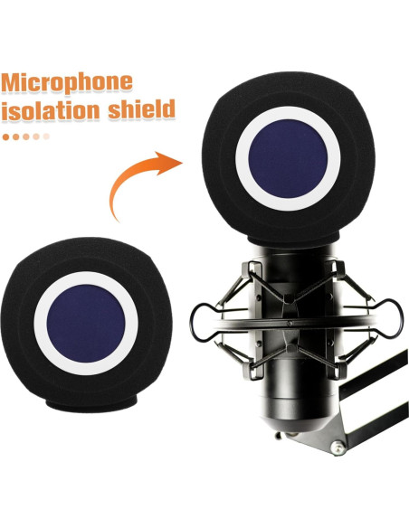 Escudo de Aislamiento de Micrófono Yardwe con Filtro Acústico