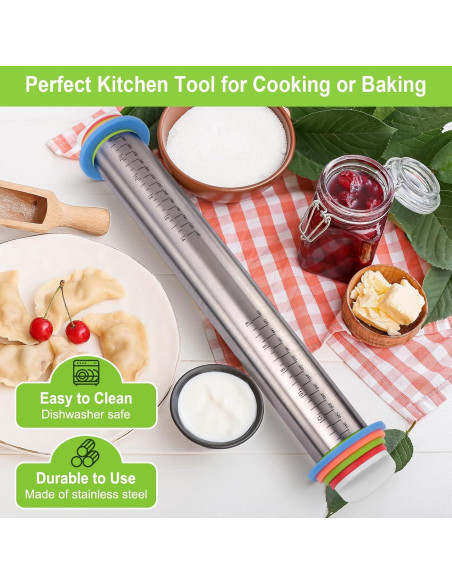 Rodillo Ajustable de Acero Inoxidable BIDFUL 43cm con Alfombrilla