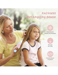 Mini Cepillo Desenredante Bituemly Azul para Todos los Cabellos 2