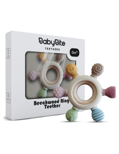 Mordedor de Silicona y Madera BabyBite para Bebé 100% Libre de BPA