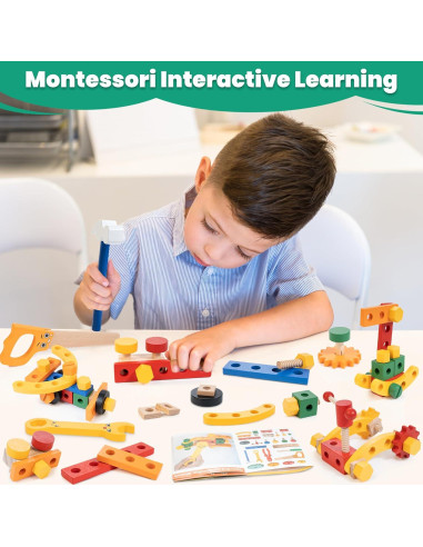 Conjunto de Herramientas de Madera WOOOMAM 90 PCS para Niños