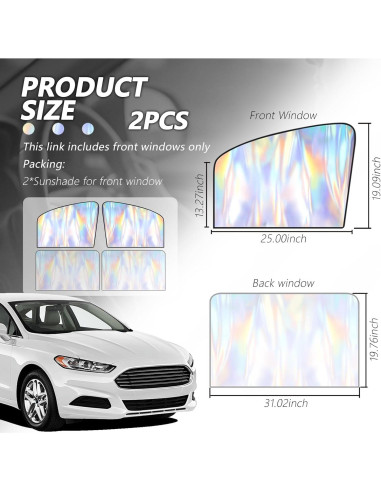 Sombrillas Holográficas para Ventanas de Automóvil YGDMD 2 Pcs