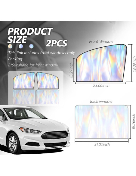 Sombrillas Holográficas para Ventanas de Automóvil YGDMD 2 Pcs Sombrillas Holográficas para Ventanas de Automóvil YGDMD 2 Pcs