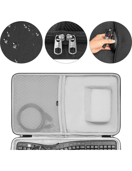 Funda Dura Geekria para Teclado Ergonómico Microsoft Gris