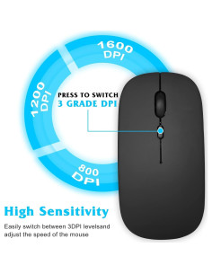 Combo Teclado y Ratón Bluetooth UrbanX Ergonómico Negro 2