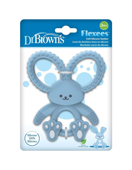 Mordedor Dr. Brown's Flexees Conejito Azul 100% Silicona 3m+