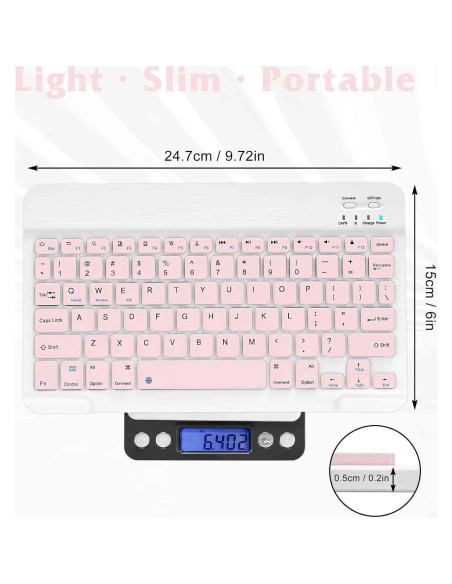 Combo Teclado y Ratón Bluetooth UrbanX KBM030 Rosa Bebé