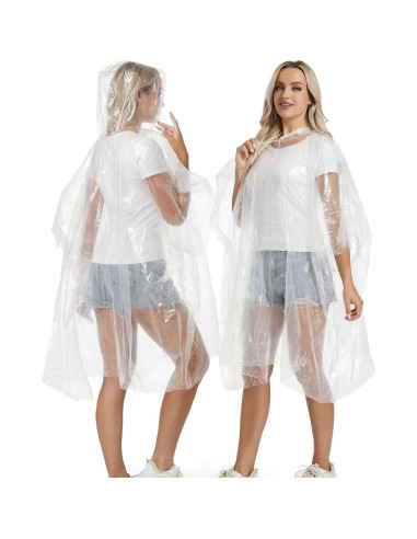 Paquete de 12 Ponchos de Lluvia Desechables Borogo - Unisex