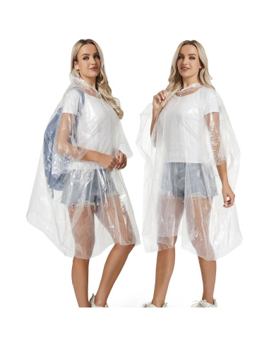 Paquete de 12 Ponchos de Lluvia Desechables Borogo - Unisex