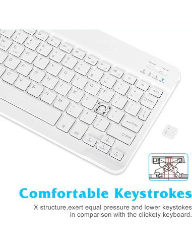 Combo Teclado y Ratón Bluetooth UrbanX KB030 Ergonómico Blanco