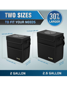 Basurero de Coche K KNODEL 2 Galones Impermeable Negro 2