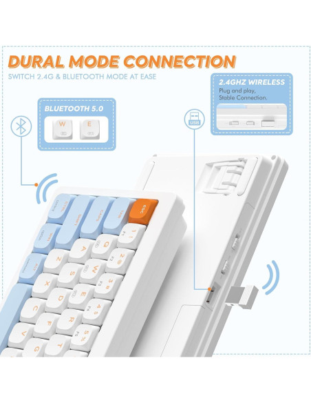 Teclado Mecánico Inalámbrico A.JAZZ AKL680 68 Teclas