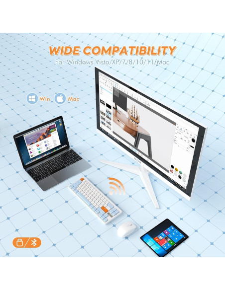 Teclado Mecánico Inalámbrico A.JAZZ AKL680 68 Teclas