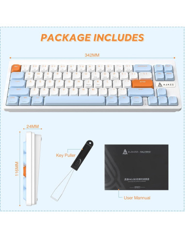 Teclado Mecánico Inalámbrico A.JAZZ AKL680 68 Teclas