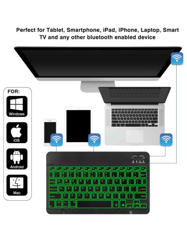 Teclado Ergonómico Inalámbrico UrbanX UX030 RGB Bluetooth 5.1