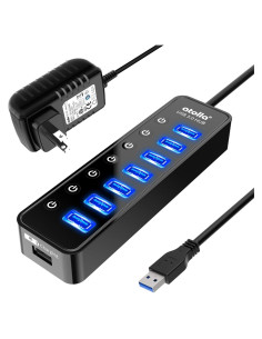 Hub USB 3.0 Atolla 7 Puertos con Carga Inteligente y Switch