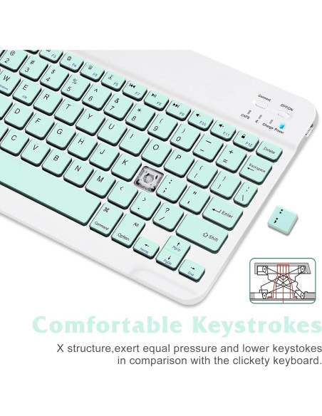 Combo Teclado y Ratón Bluetooth UrbanX KB030 - Ergonómico Verde