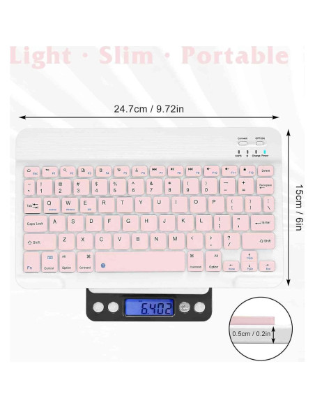 Combo Teclado y Ratón Bluetooth UrbanX KBM030 Rosa Bebé