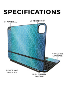 Piel Brillante MightySkins para Apple Magic Keyboard iPad Pro 11" 2024 - Vintage Azul 2