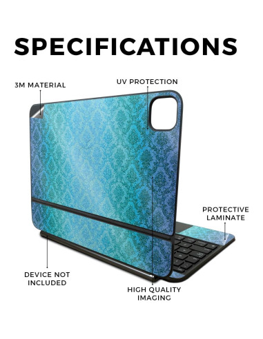 Piel Brillante MightySkins para Apple Magic Keyboard iPad Pro 11" 2024 - Vintage Azul