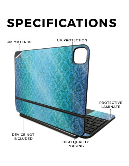 Piel Brillante MightySkins para Apple Magic Keyboard iPad Pro 11" 2024 - Vintage Azul