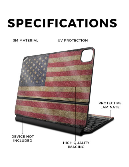 Cubierta Protectora Brillante MightySkins para Apple Magic Keyboard 2024 - Bandera Vintage