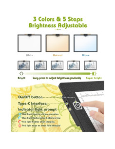 Tablero de Luz A3 KACOLA Recargable con 6 Niveles de Brillo 2