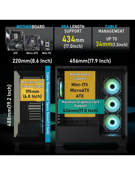 Caja de PC Gaming BitFenix CETO Blanca - Vidrio Templado