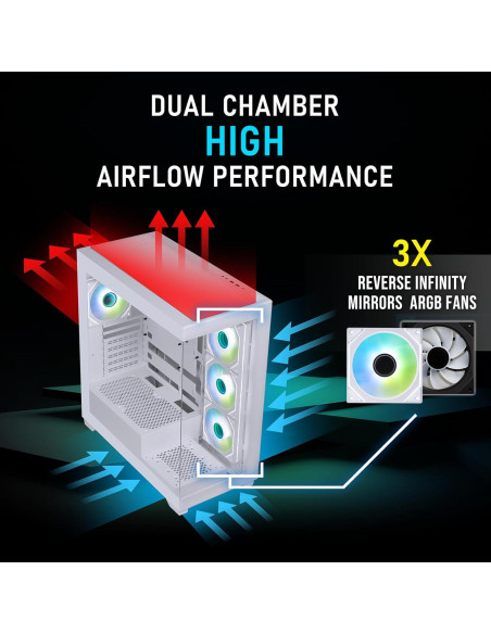 Caja de PC Gaming BitFenix CETO Blanca - Vidrio Templado