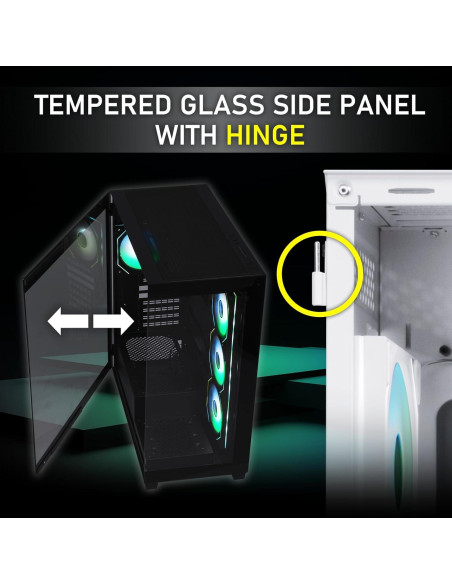 Caja de PC Gaming BitFenix CETO Blanca - Vidrio Templado