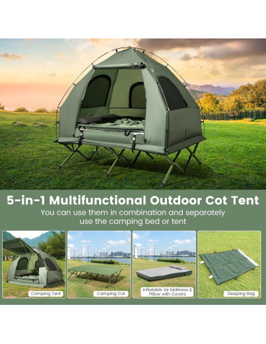 Cama de Camping Plegable Goplus 5-en-1 para 2 Personas