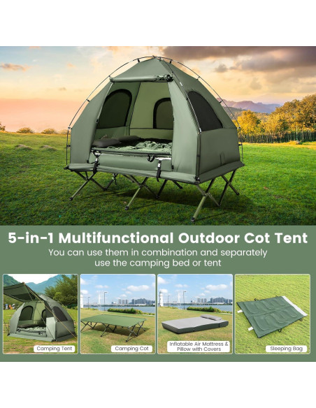 Cama de Camping Plegable Goplus 5-en-1 para 2 Personas