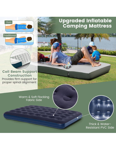 Cama de Camping Plegable Goplus 5-en-1 para 2 Personas