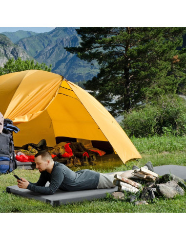 Colchoneta de Camping Outsunny Plegable 189x76cm Impermeable