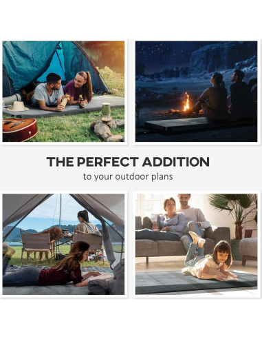 Colchoneta de Camping Outsunny Plegable 189x76cm Impermeable