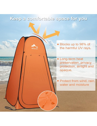 Tienda de Privacidad Pop Up Oileus Naranja 190.5 cm - Camping