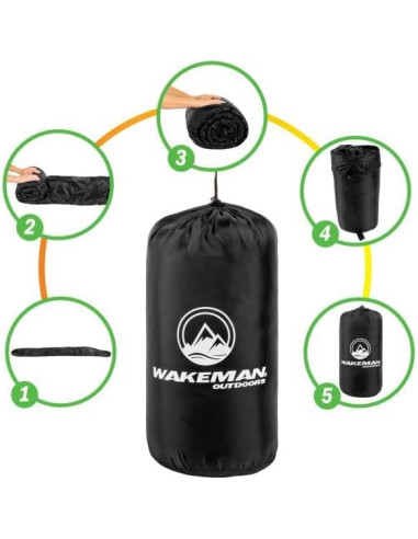 Saco de Dormir Momia Wakeman para Adultos - Impermeable - 25F