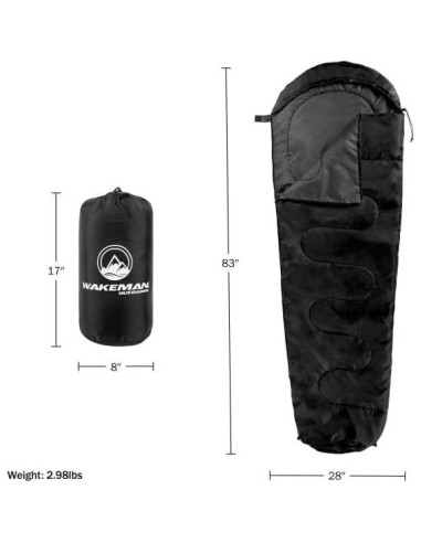 Saco de Dormir Momia Wakeman para Adultos - Impermeable - 25F