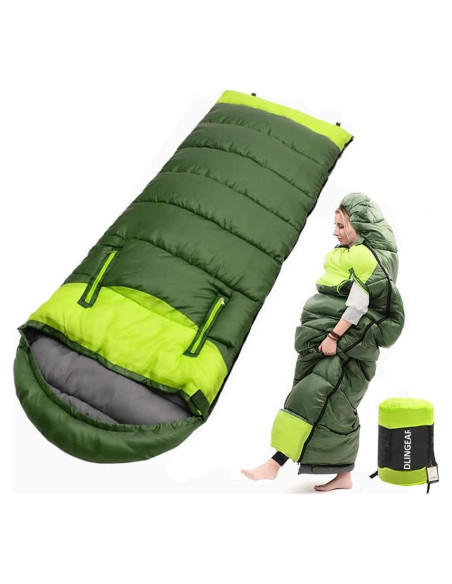 Saco de Dormir Dlingear XL Impermeable 0-15C para Camping