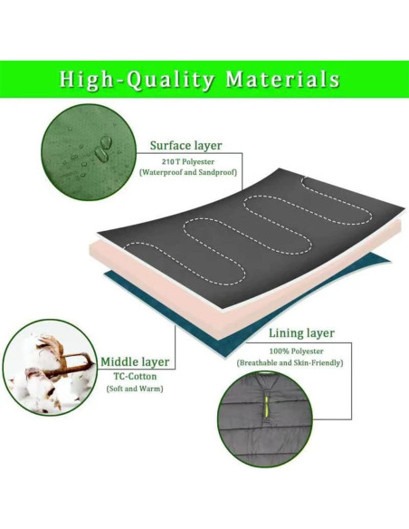 Saco de Dormir Dlingear XL Impermeable 0-15C para Camping