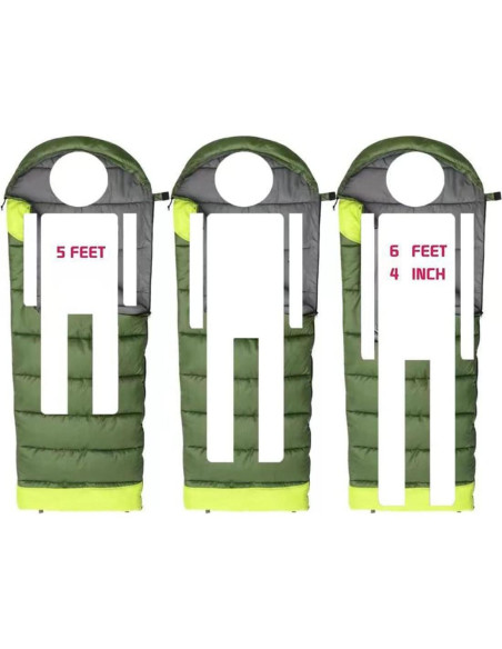 Saco de Dormir Dlingear XL Impermeable 0-15C para Camping