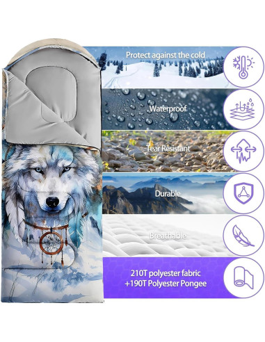 Saco de dormir Nttopship 3 estaciones 230x76 cm impermeable