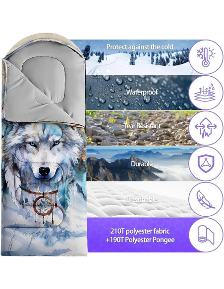 Saco de dormir Nttopship 3 estaciones 230x76 cm impermeable