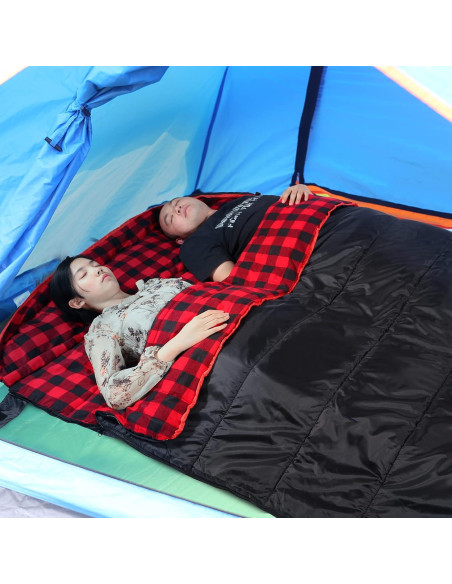 Saco de Dormir Doble REDCAMP Algodón Franela 225x148 cm