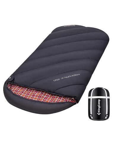 Saco de Dormir KingCamp Extra Ancho 220x100 cm 3 Temporadas