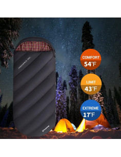 Saco de Dormir KingCamp Extra Ancho 220x100 cm 3 Temporadas 2