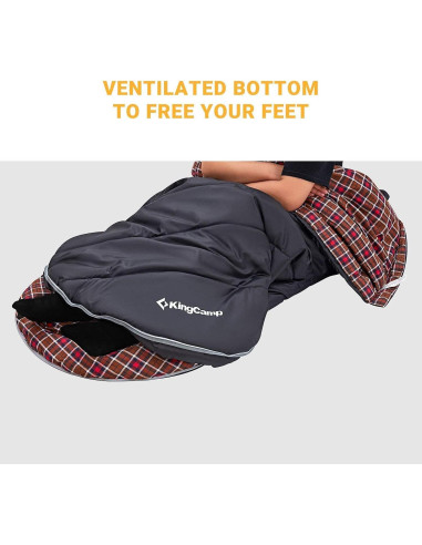 Saco de Dormir KingCamp Extra Ancho 220x100 cm 3 Temporadas